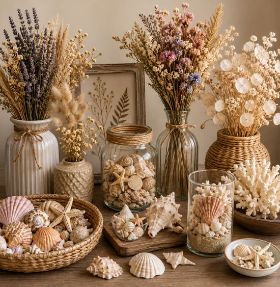 Dried Flowers & Shells